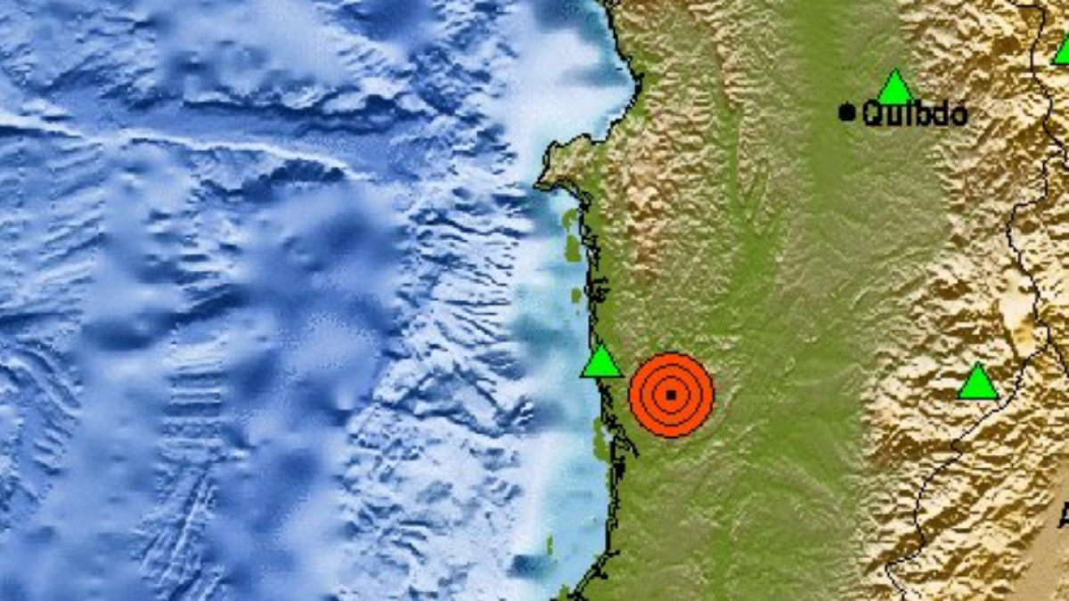 terremoto superficial en la sección Chocó; Epicentro y detalles