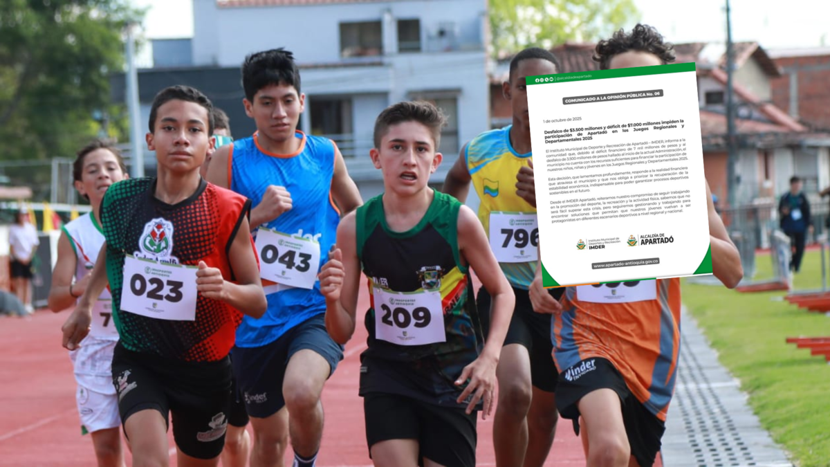 En el caso de un déficit y déficit presupuestario por un monto de $ 7,000 millones, 400 jóvenes de Decadó (Antioquia) no participarían en los Juegos de la Facultad 2025

 – En la mira