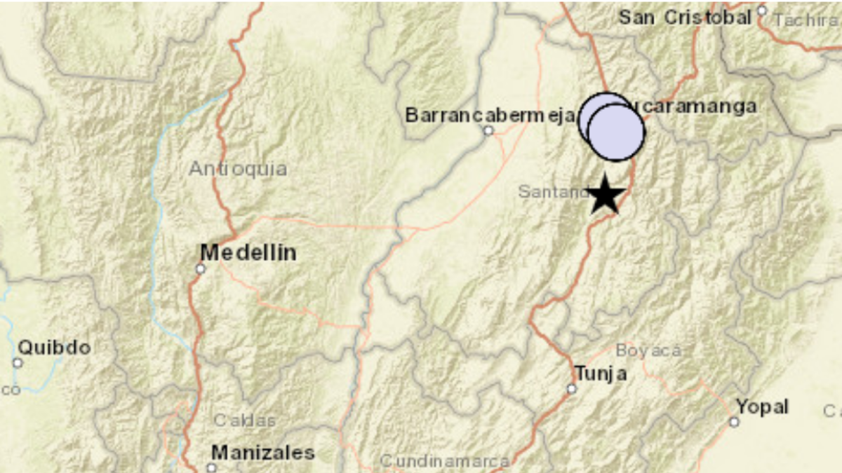 Temblores en Colombia hoy | El Servicio Geológico de Colombia reportó un sismo de magnitud 3,9 el 30 de octubre en Los Santos, Santander
 – En la mira