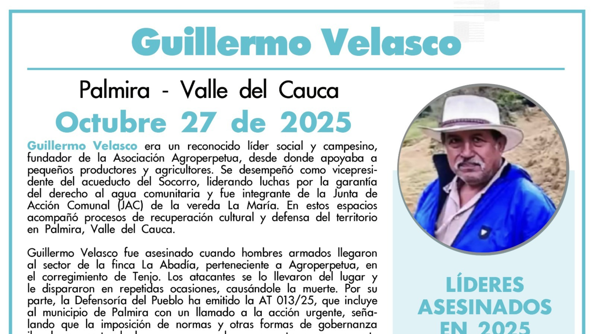 Este año, 3 líderes fueron asesinados mientras luchaban por su territorio y agua en la misma zona rural del Valle: ¿qué hay detrás?

 – En la mira