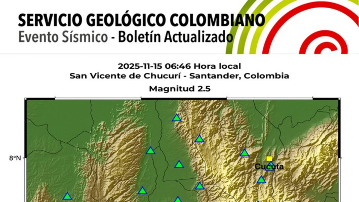 Temblores en Colombia hoy | El Servicio Geológico de Colombia reportó un sismo el 15 de noviembre: detalles aquí

 – En la mira