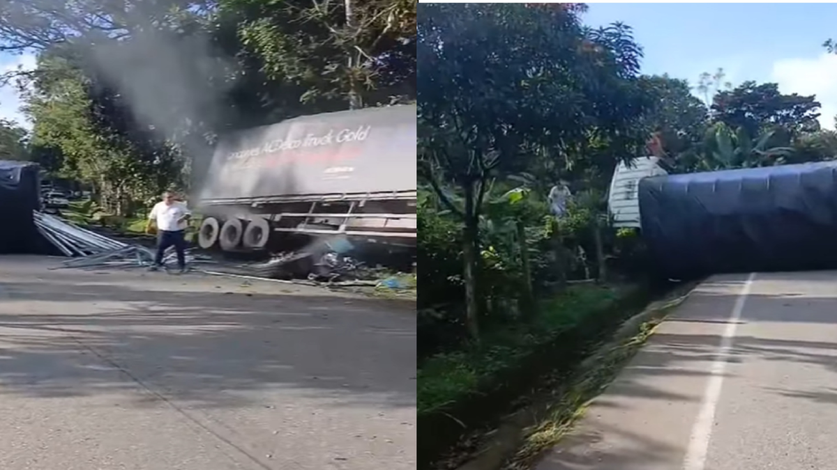 Dos camiones chocaron y provocaron un vuelco, el corredor está completamente cerrado

 – En la mira