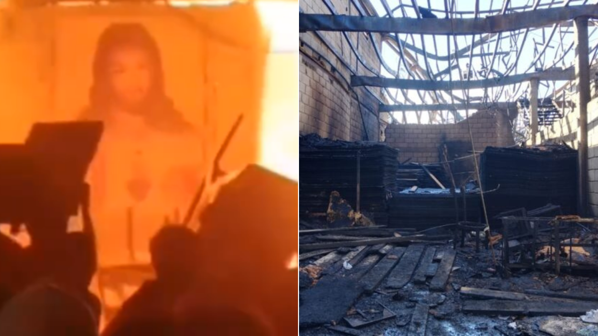 la imagen quedó intacta entre las cenizas

 – En la mira