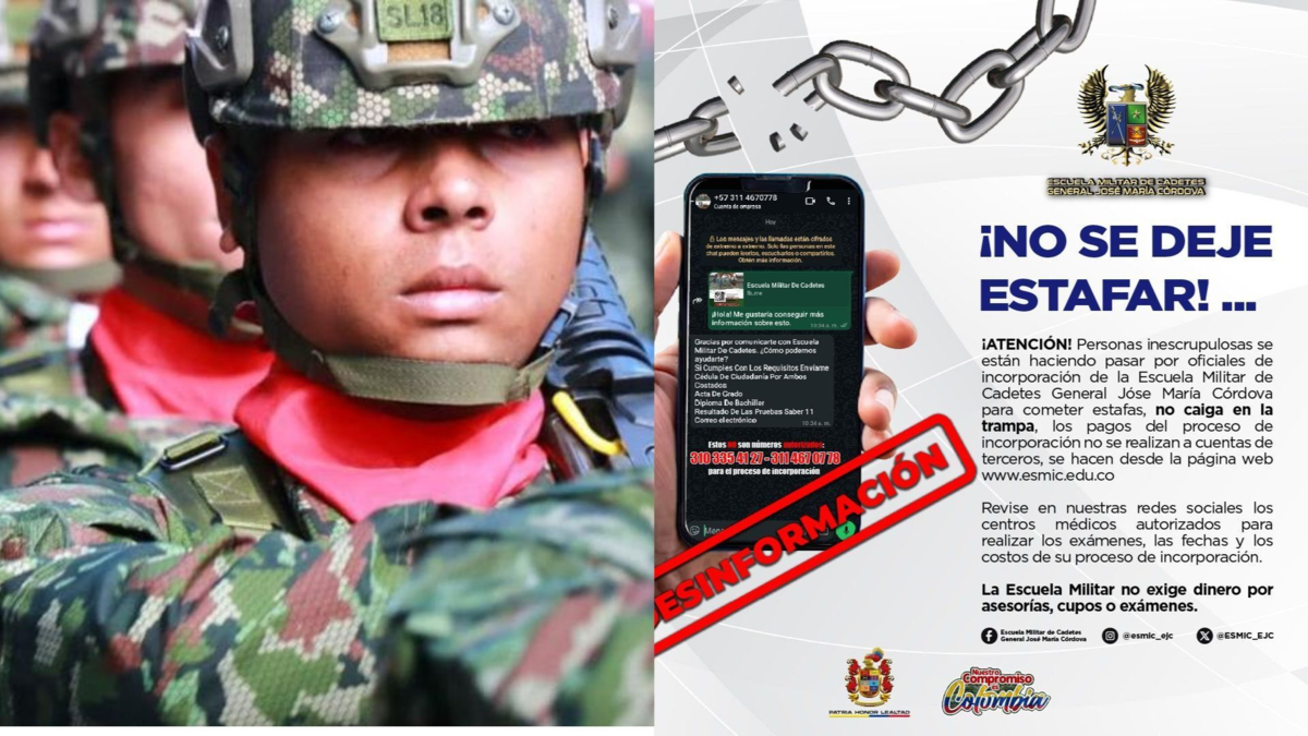 El Ejército Nacional advirtió contra el fraude en el proceso de ingreso a la institución; Delincuentes se hacen pasar por agentes: “No os caigáis”

 – En la mira