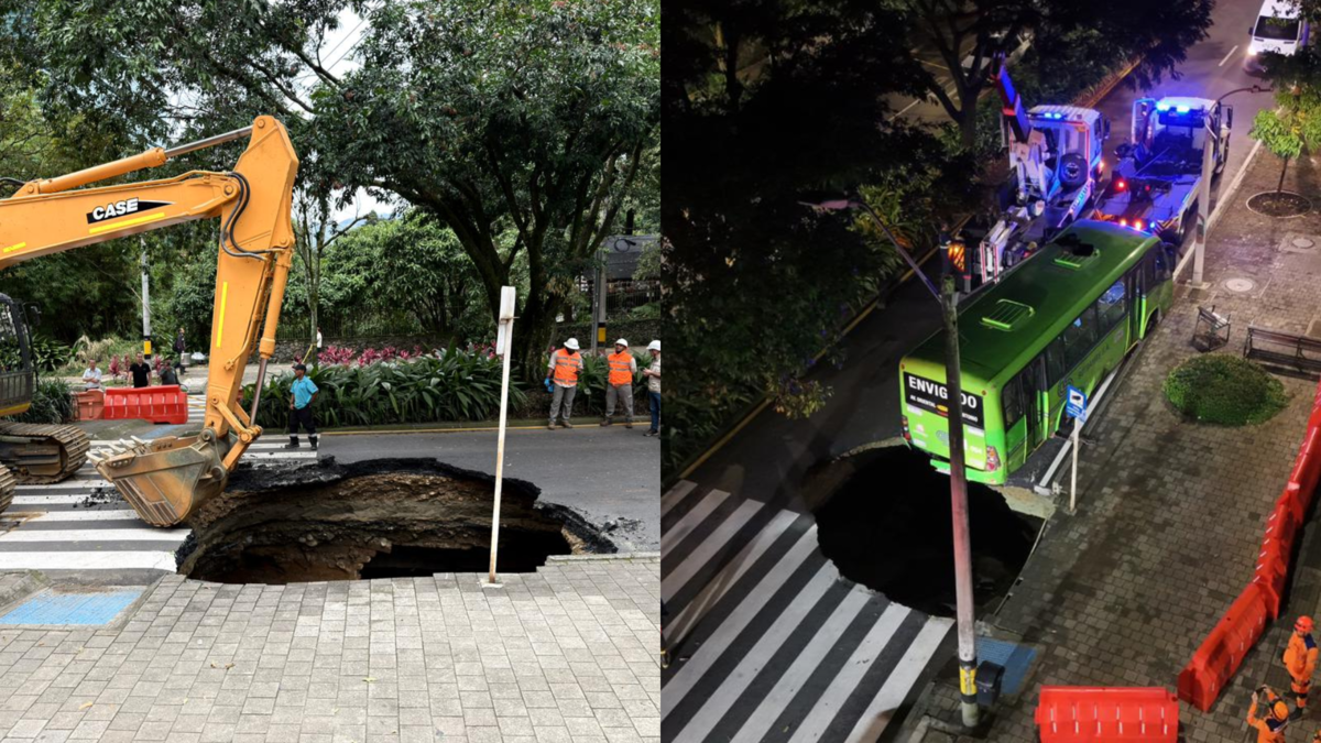 Cierran avenida El Poblado en Medellín por enorme hueco en la vía tras fuertes lluvias en la ciudad

 – En la mira