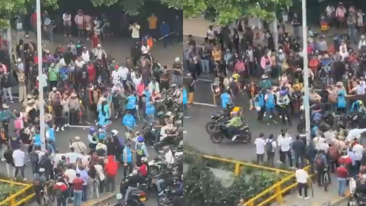 Motociclistas y peatones chocan con mineros indígenas en Medellín para reabrir el cruce a vehículos en el sector de La Alpujarra

 – En la mira