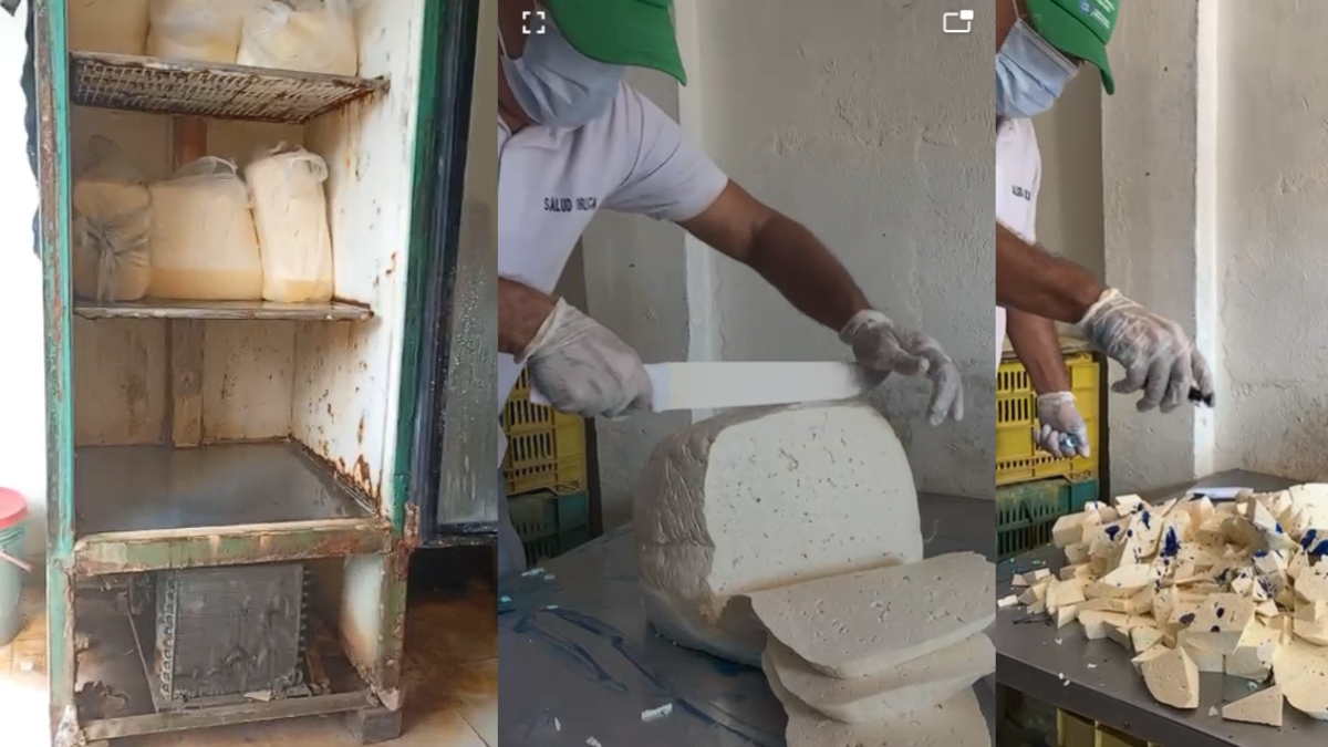 Ordenan destrucción de 52 kilogramos de queso costeño; Ordenan cierre del punto de venta por manejo inadecuado del producto

 – En la mira
