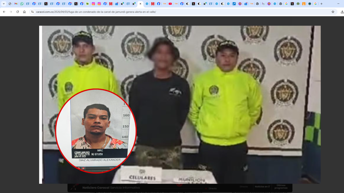 Rescatan al “Monstruo de Anapoima” al día siguiente de su fuga del penal de Jamundí; Su ausencia fue descubierta el Viernes Santo

 – En la mira